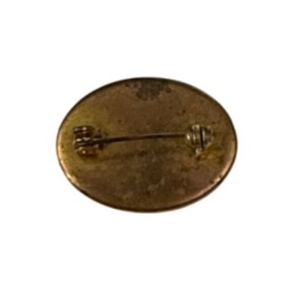 Vintage Italian Mosaic Floral Pin Oval Gold Tone Multicolor Brooch 1.5 Inches - Picture 2 of 3